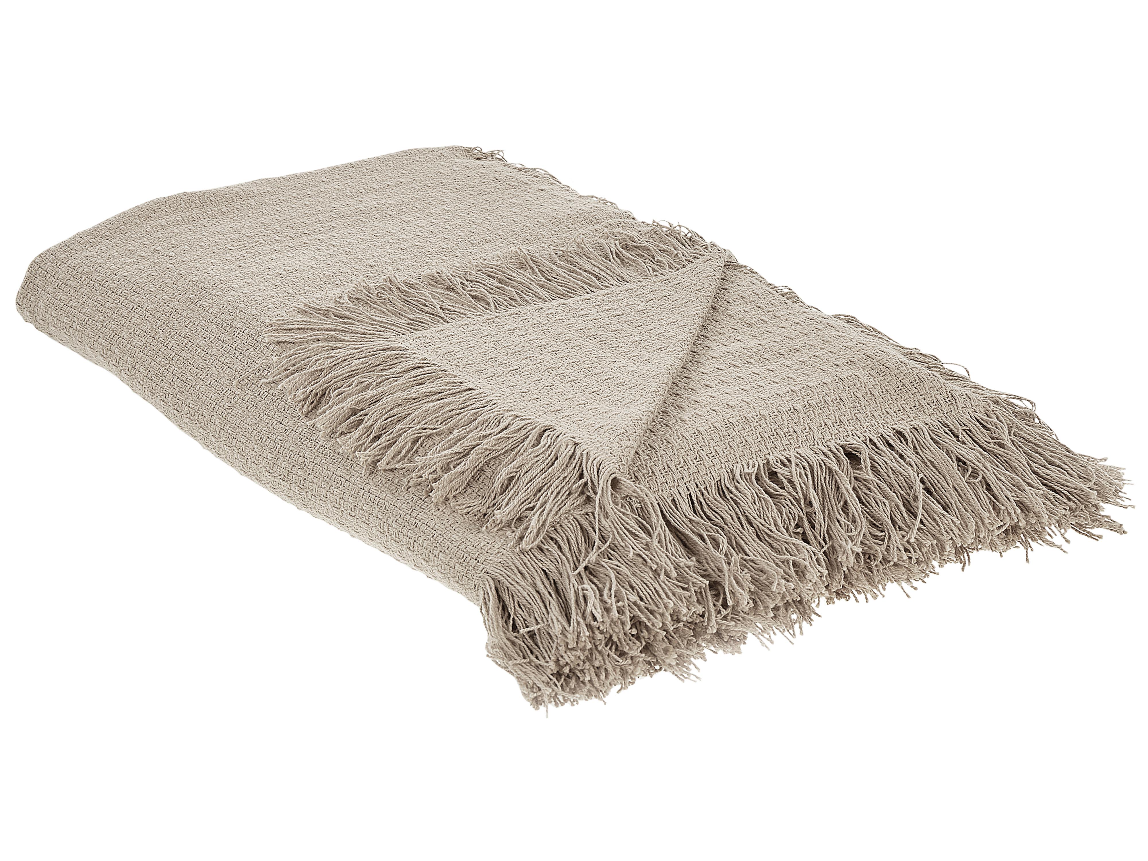 Bedspread YERBENT Cotton 150 x 200 cm Taupe