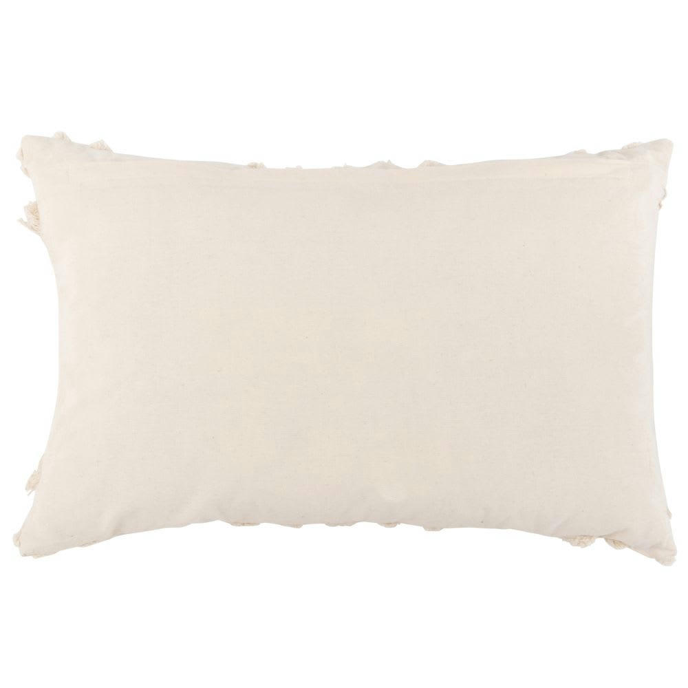 SILWA - Housse de coussin en coton tufté écru 30x50