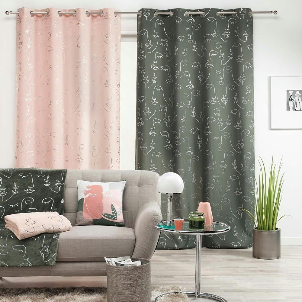 ARTY LINE - Plaid métallisé rose argent 125x150cm