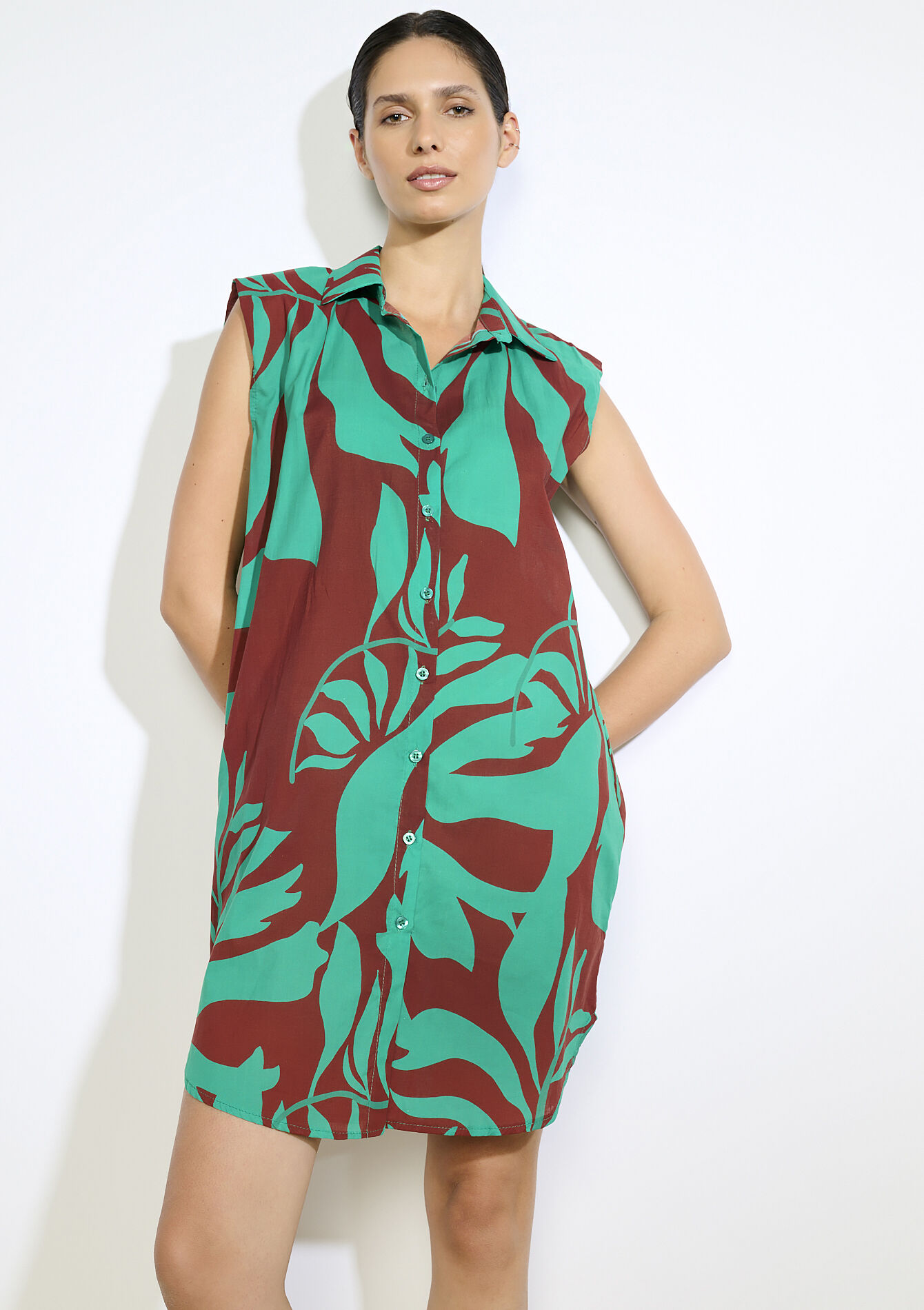 Mouwloze overhemdjurk