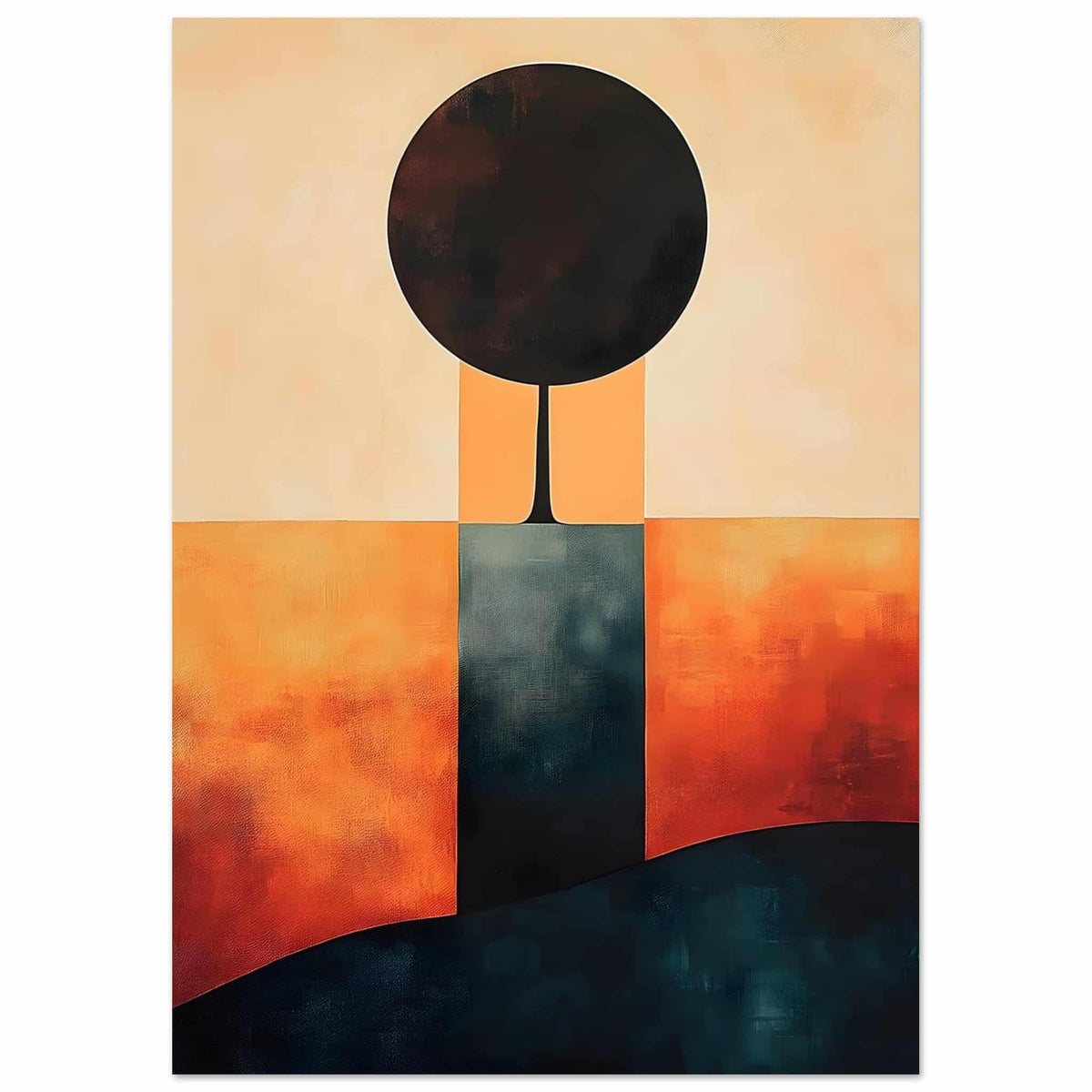 Artfulprints Poster Boho – Graphic dusk  - A4 21x29.7 cm - Oranje