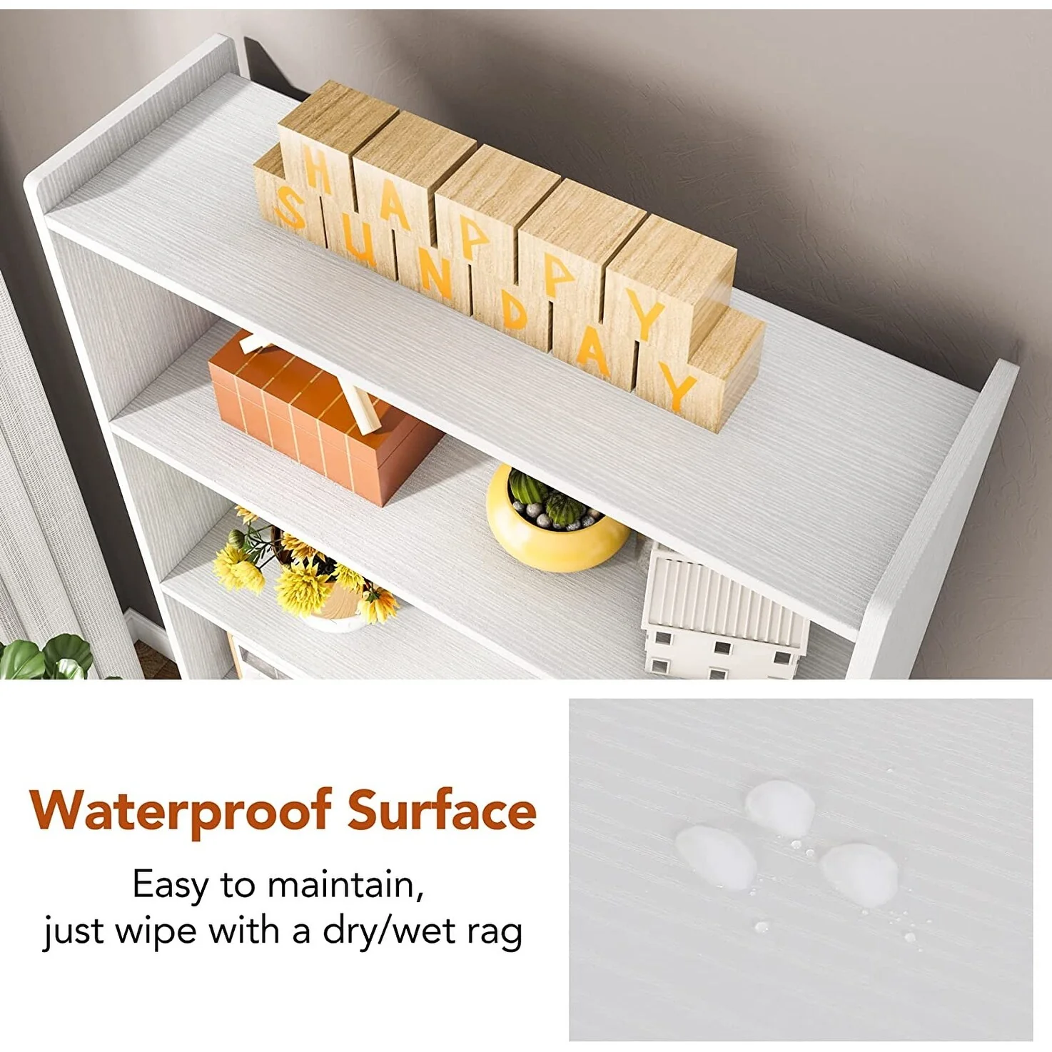 6-Tier Open Bookcase, 72-inch Large Tall Bookshelf with Storage Shelve