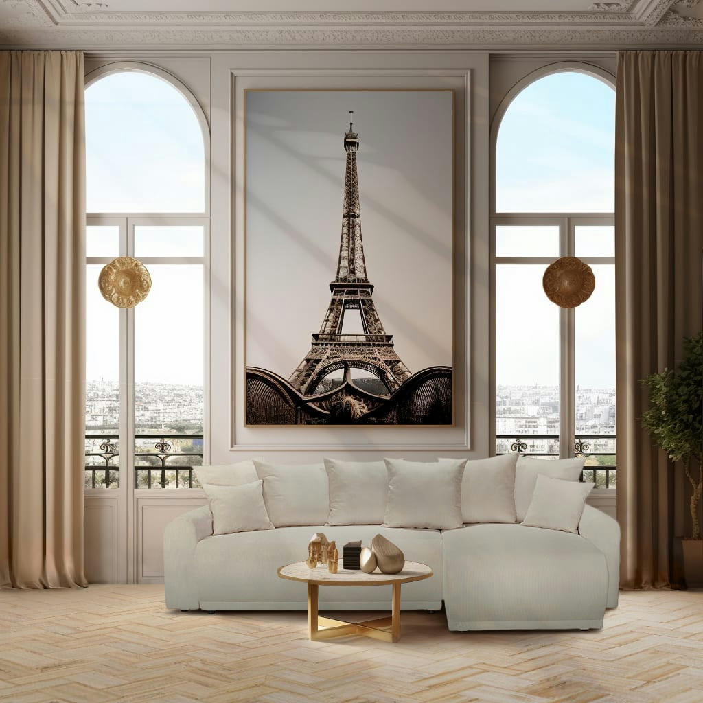 ODEON - Canapé d'angle réversible convertible 4 places en velours côtelé grège