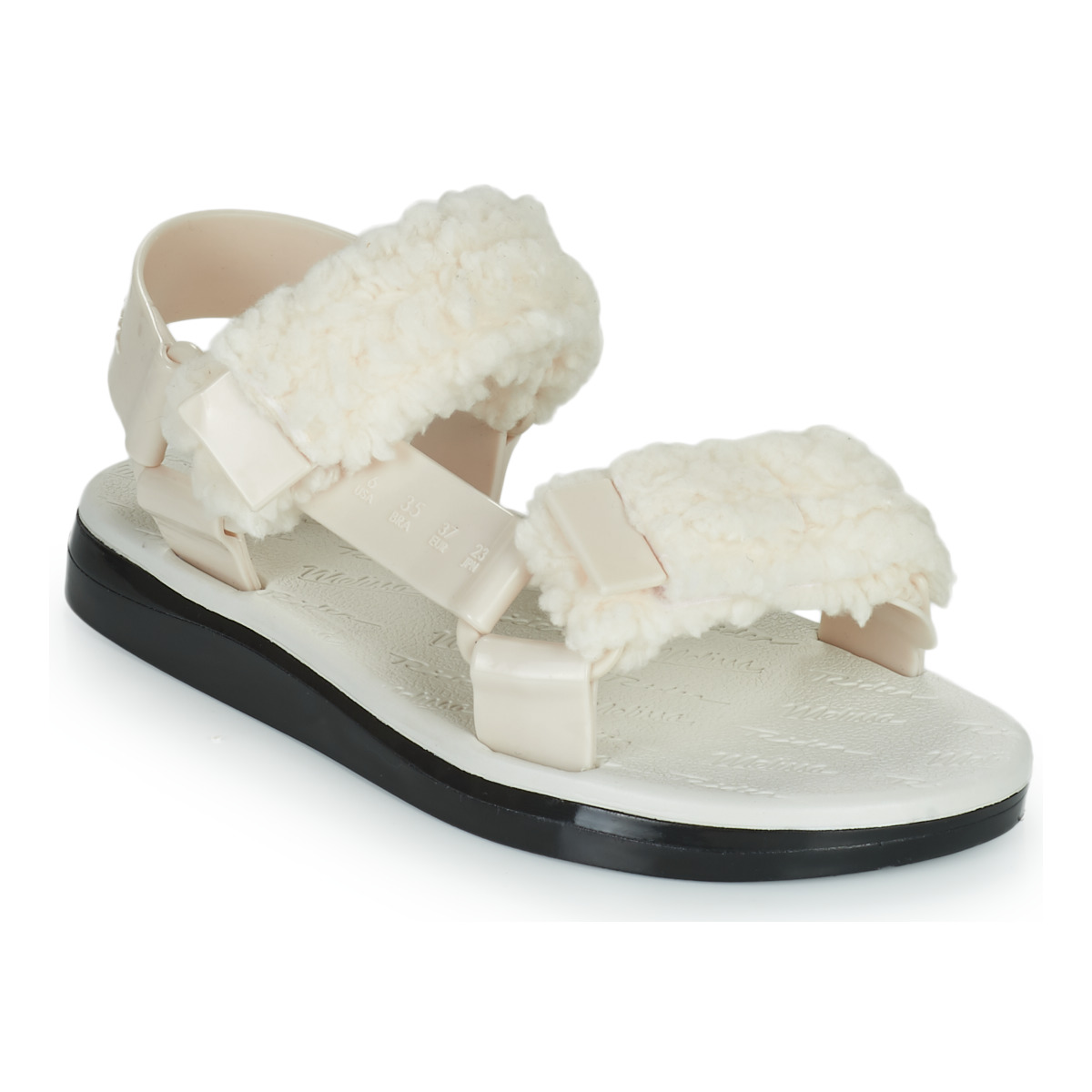 Melissa - MELISSA PAPETTE FLUFFY RIDER AD - Beige / Black