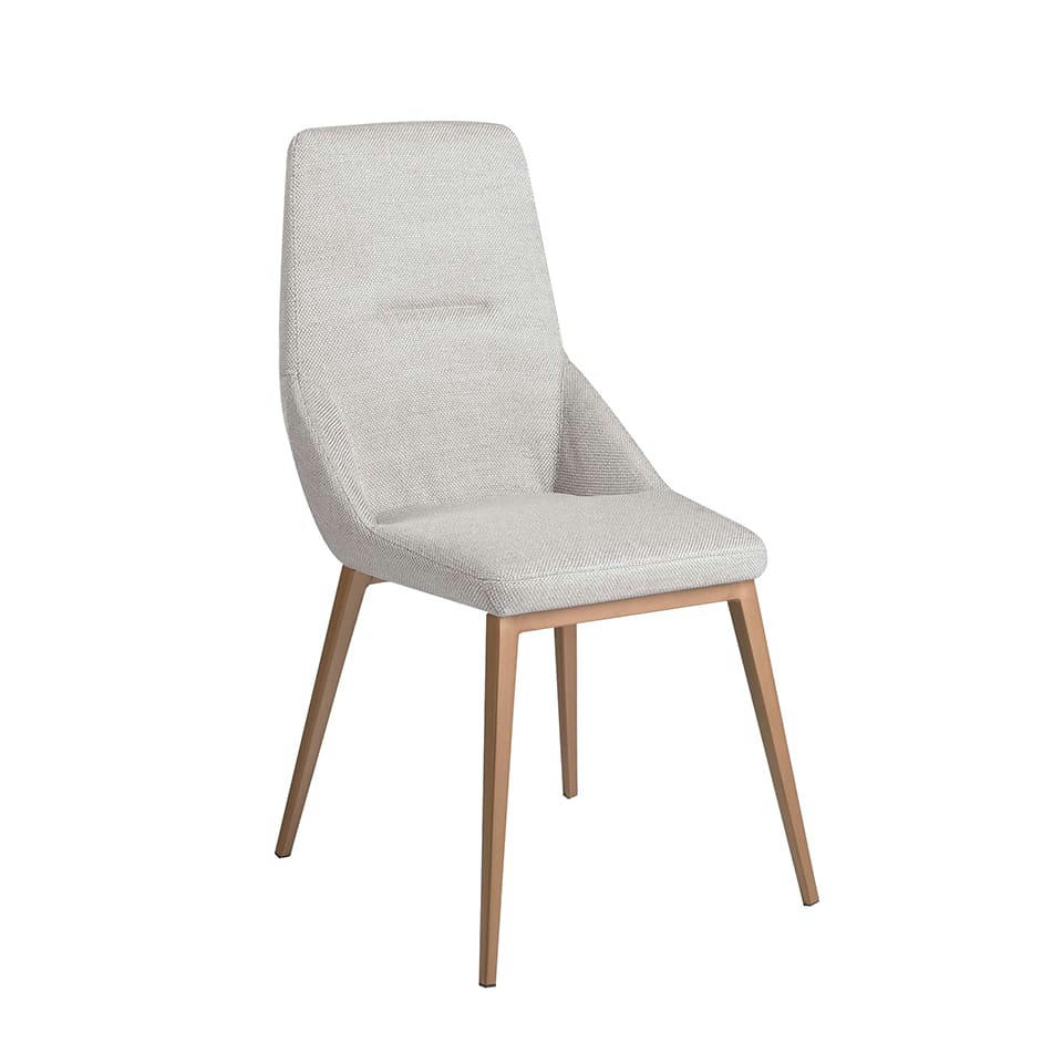 - Chaise en tissu gris clair