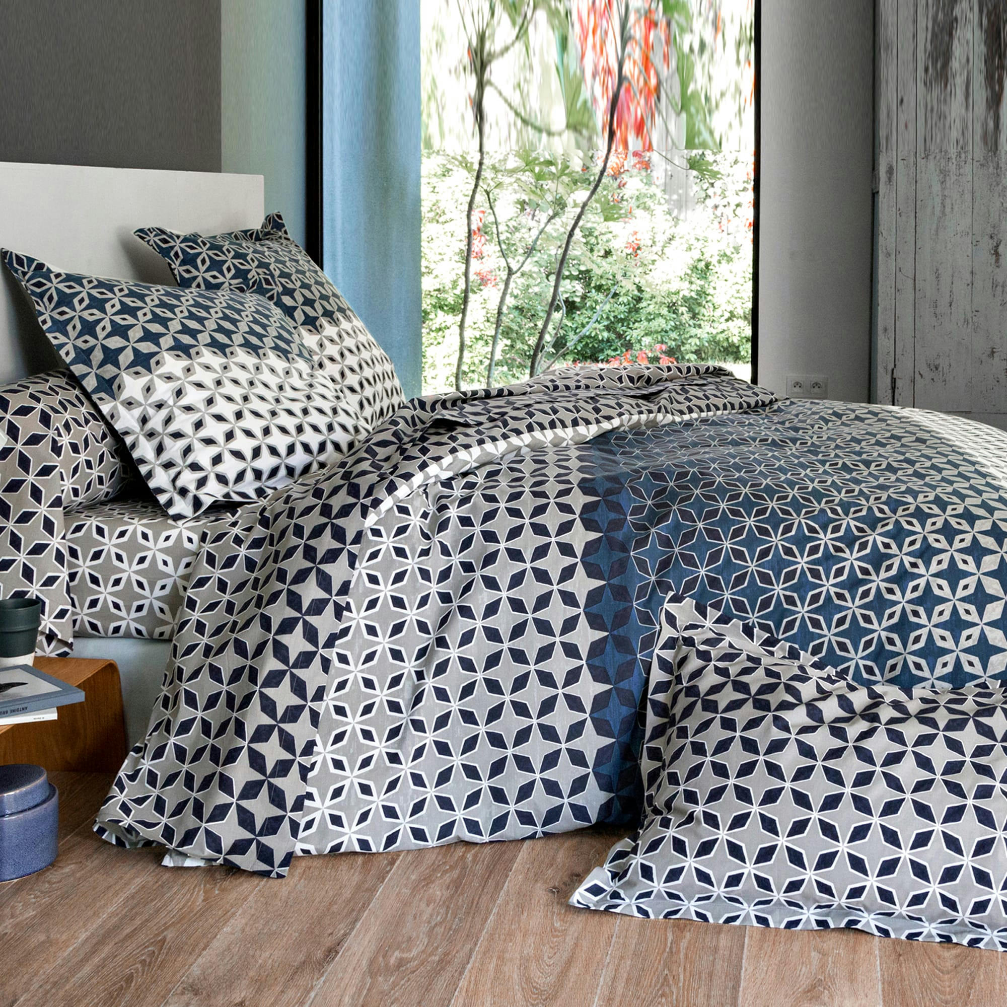 THIBAULT - Housse de couette 240x260 grise en coton