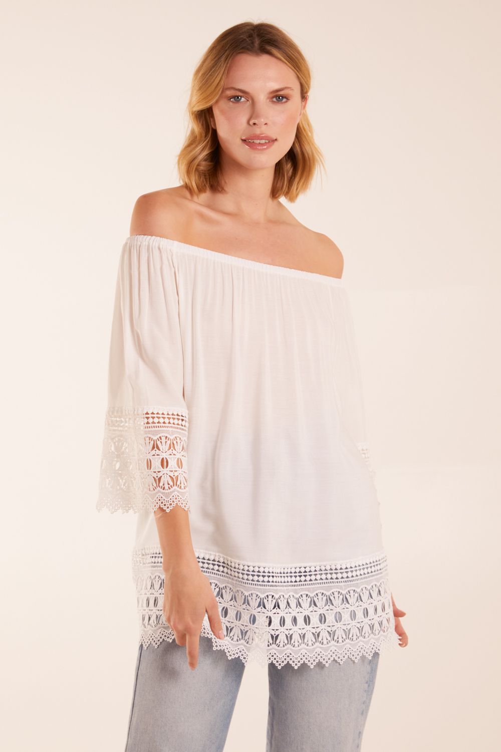 Blue Vanilla Round Neck Detail Blouse