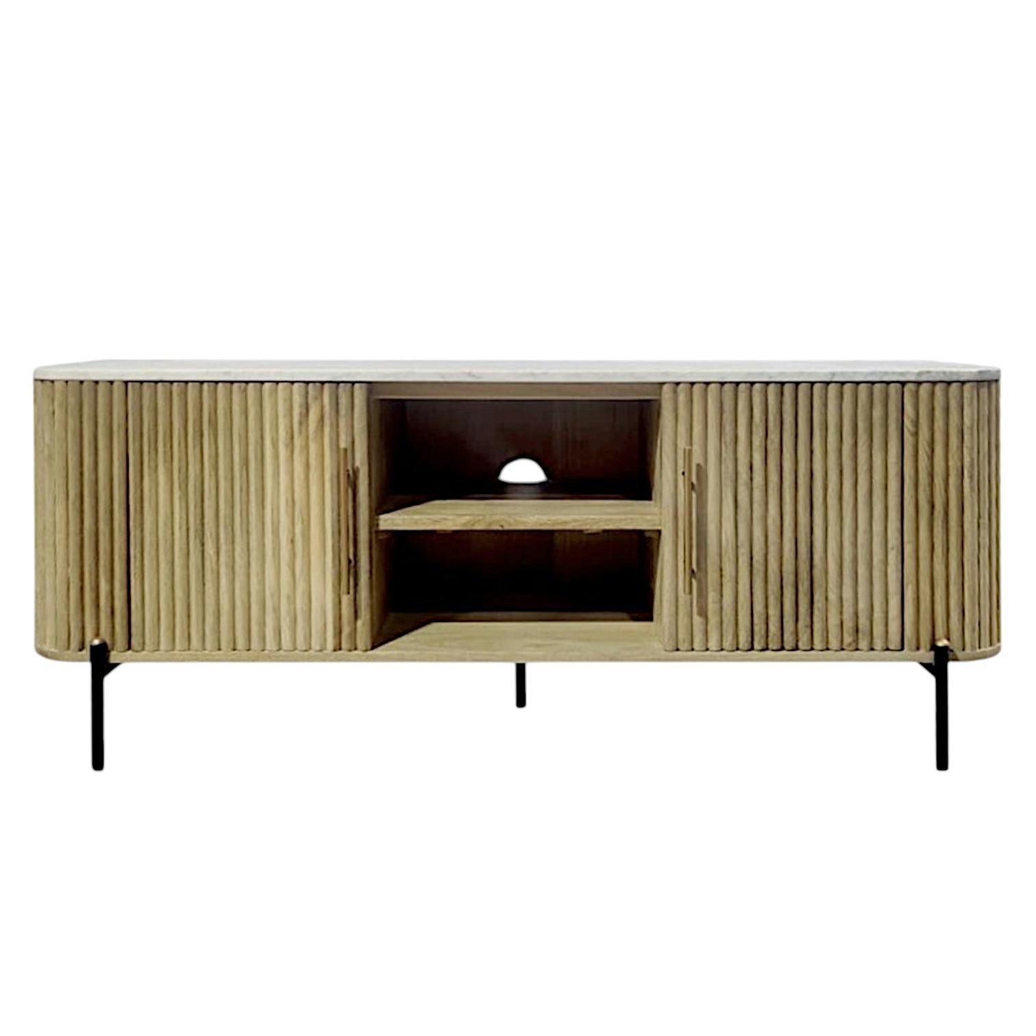 Meuble tv marbre et bois MASSA