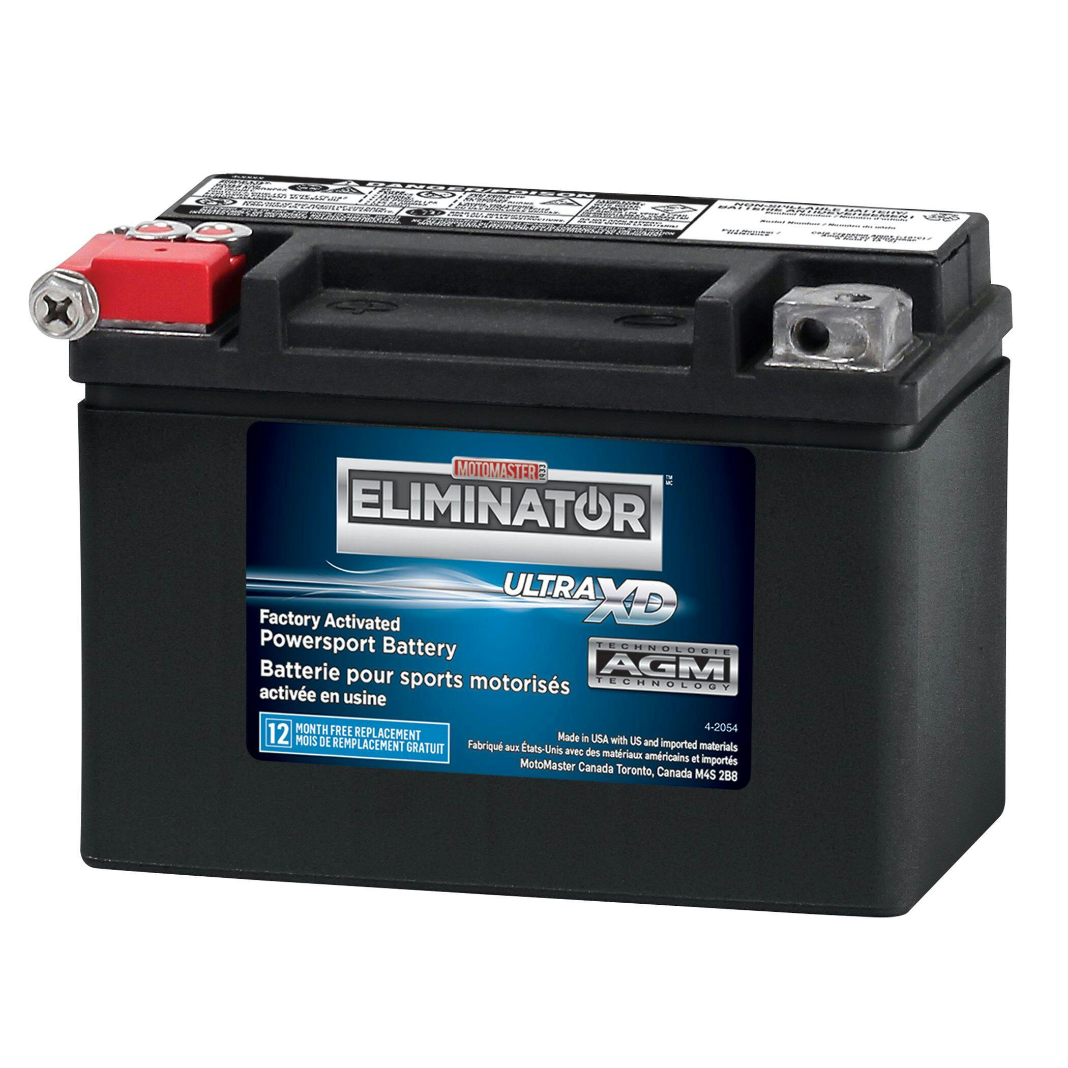 MOTOMASTER ELIMINATOR AGM Factory-Activated Powersports Battery, ETX9