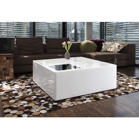 Couchtisch, BxH: 100 x 45 cm, Mitteldichte Faserplattte/Glas