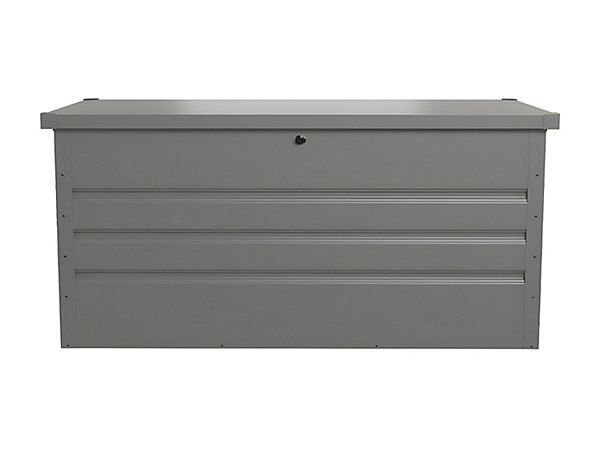 Coffre de rangement de jardin en acier galvanisé gris - 400L - TOMASO