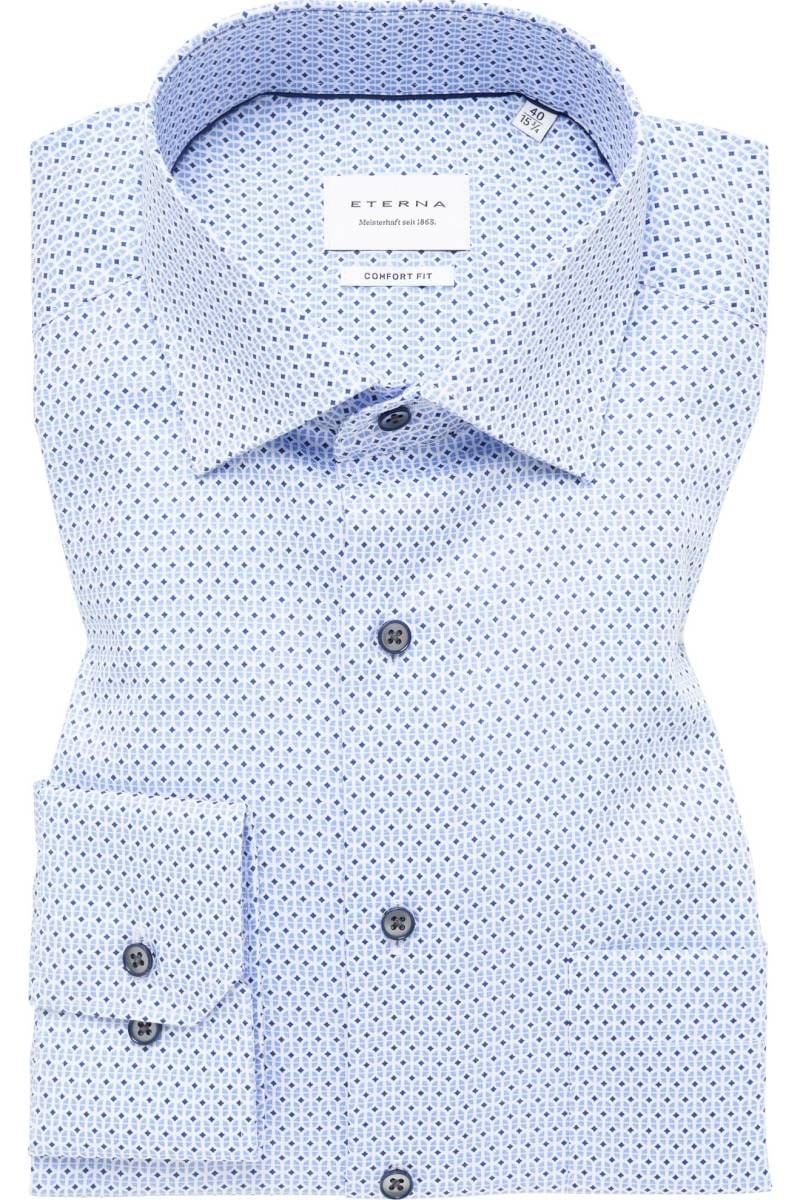 ETERNA Comfort Fit Hemd mittelblau, Bedruckt