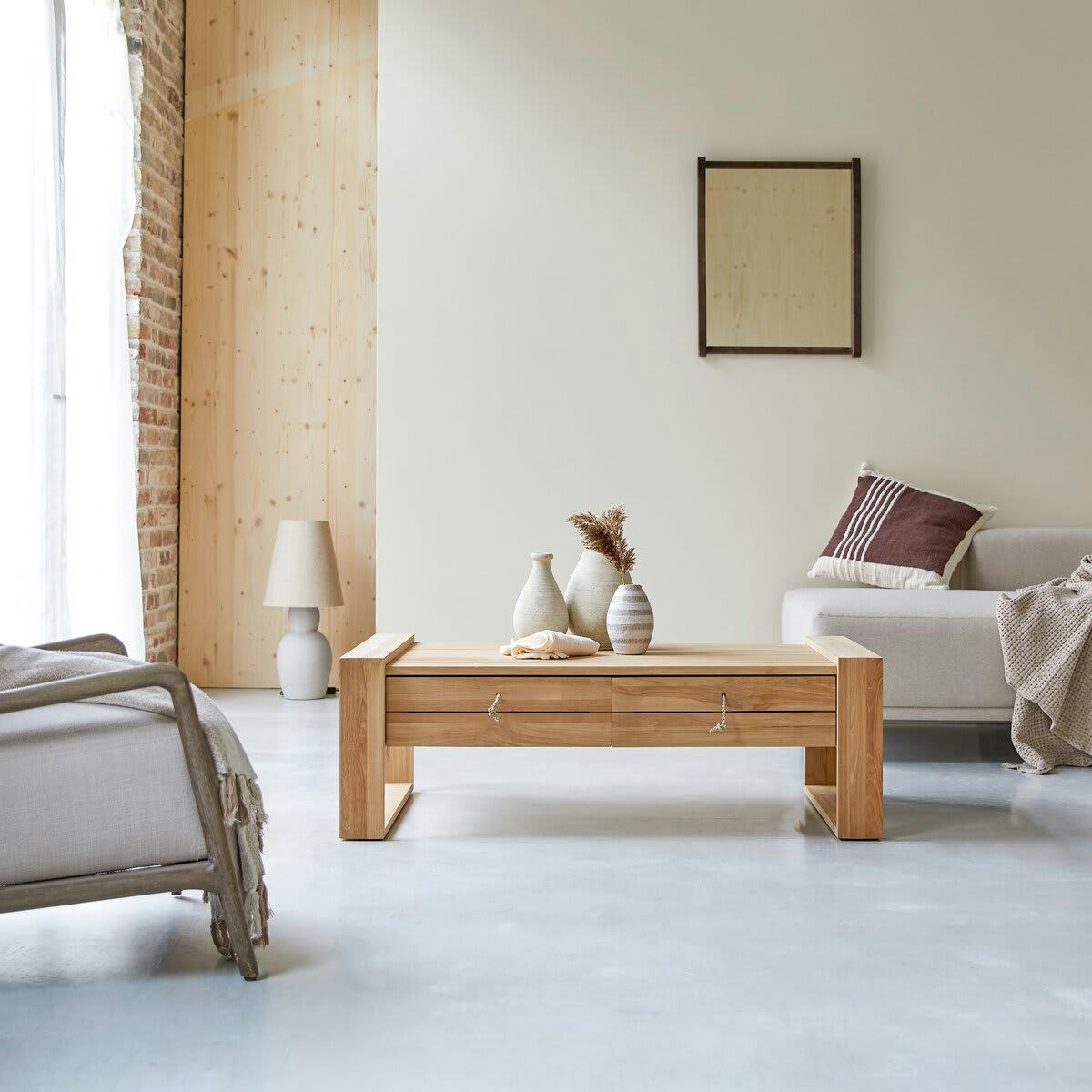 MINIMALYS - Table basse en teck massif