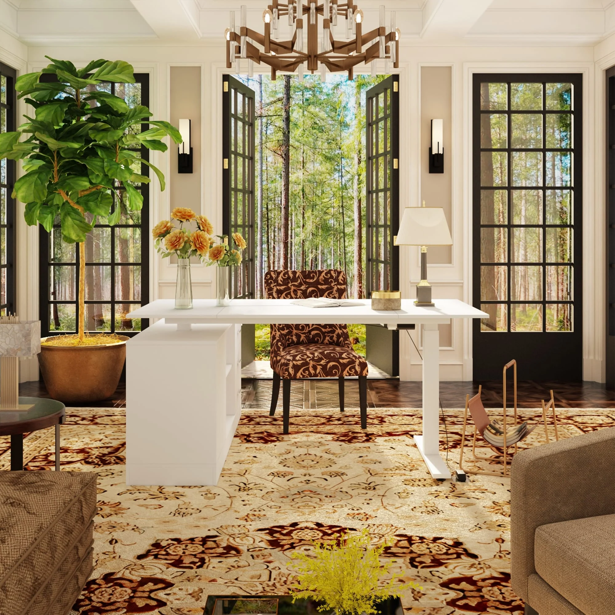 Office Solution: 63 Standing Desk Electric Lift Computer Desk White