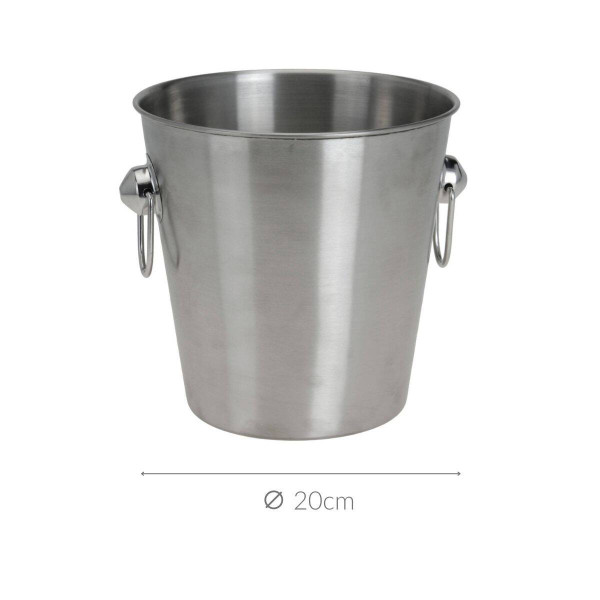 Wiaderko do szampana, Ø 20 cm, srebrne z matowym wykończeniem