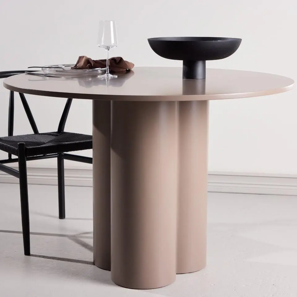 Eettafel Rond Donkerbruin - 110x110x76cm - Olivia