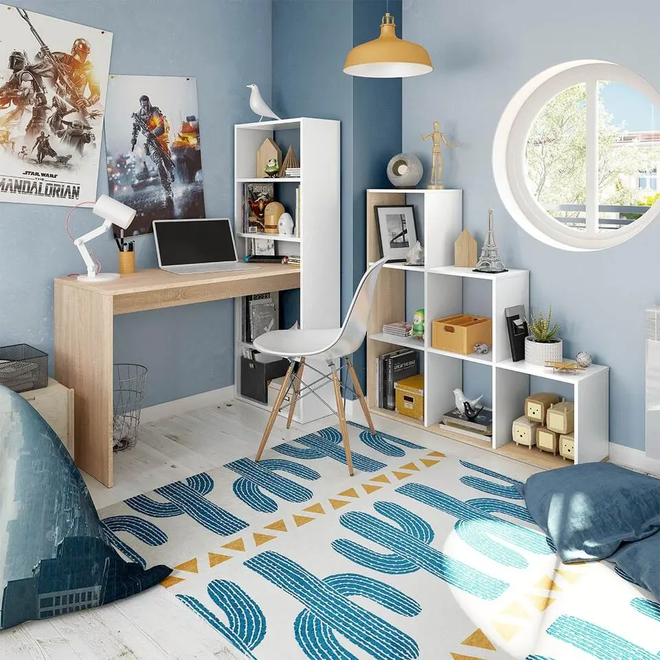 CALICOSY - Boekenkast woonkamer - Wit - 28x108x110 cm