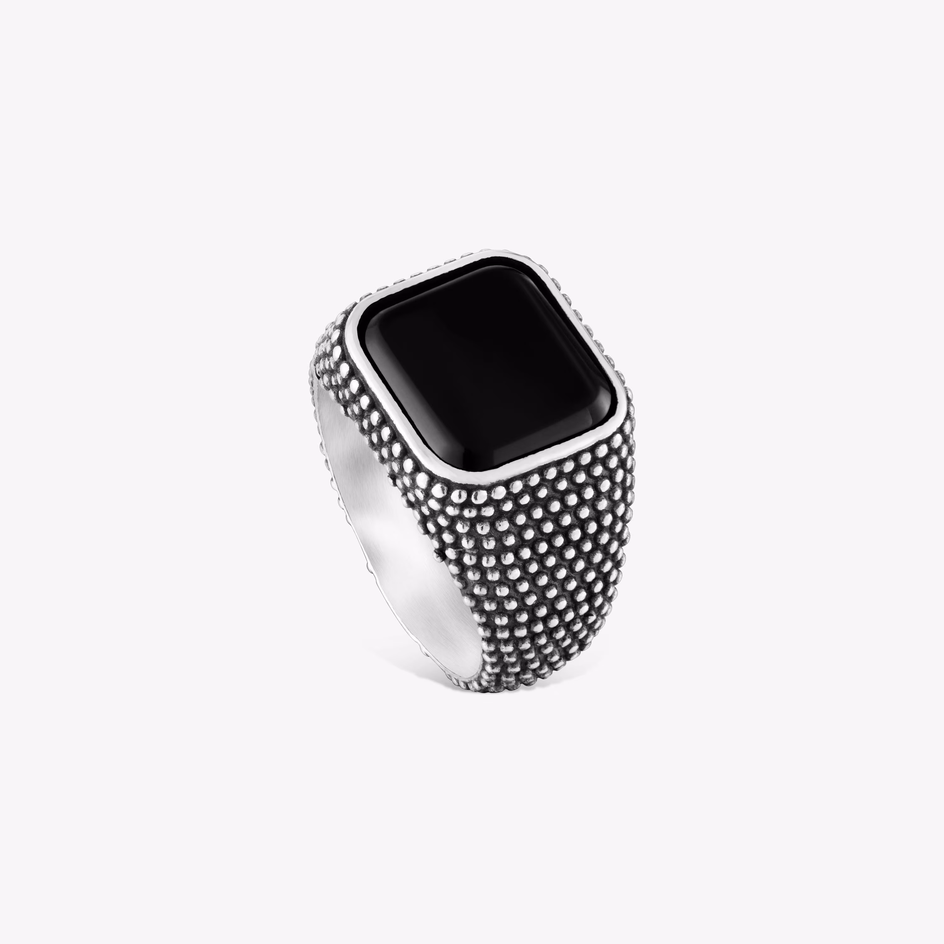 Anillo sello de plata envejecida y ónix TOUS Man
