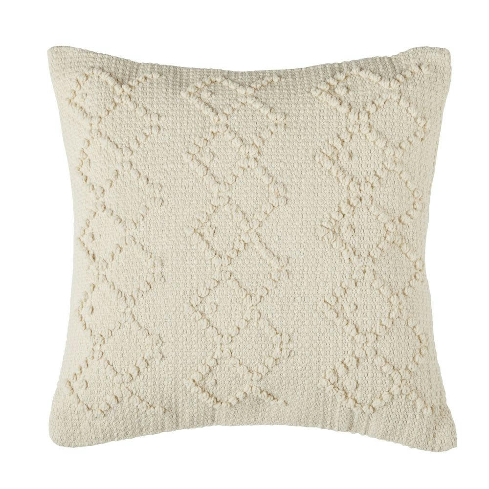 MAJAK - Coussin fait main tissé écru 45x45