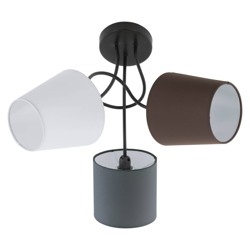Plafonnier Ameida anthracite, blanc et marron Ø 59 cm E14 3 x 40 W EGLO