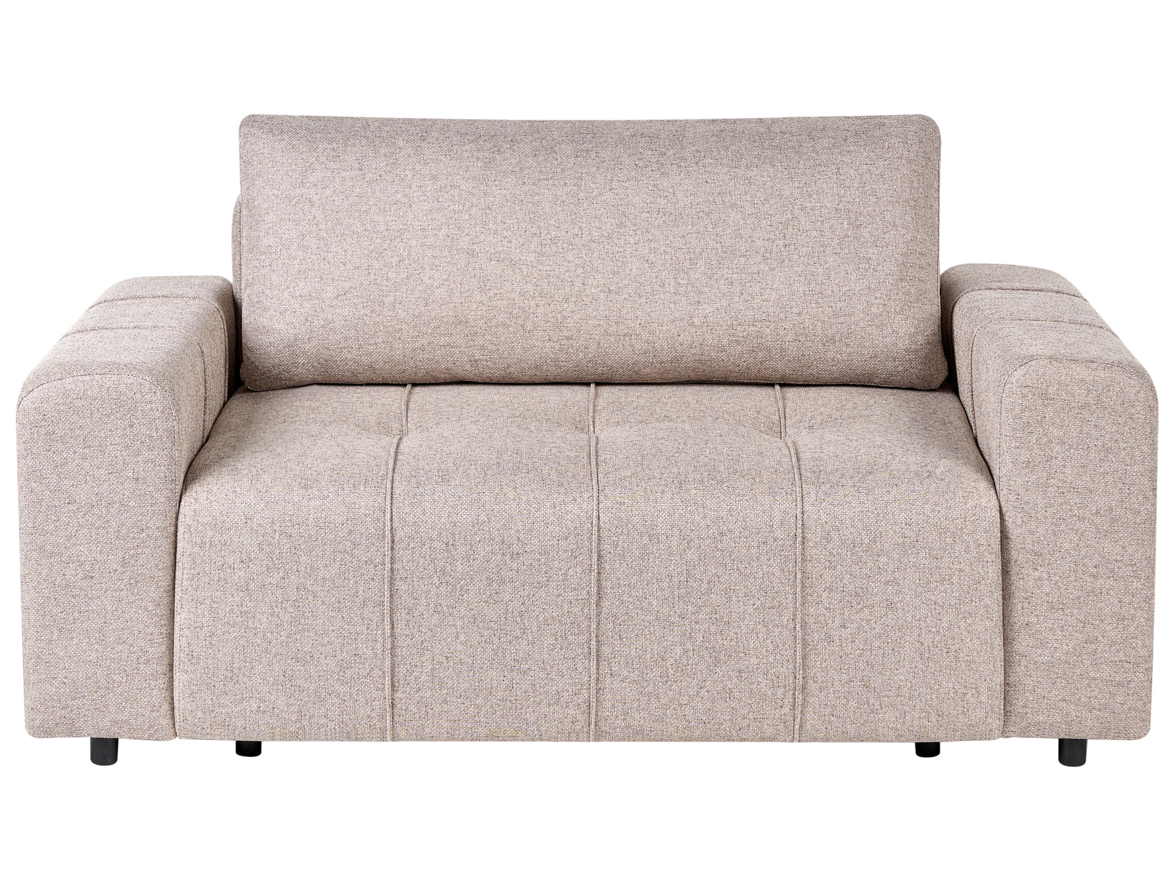 Sofa Bed 2 Seater INNVIK Fabric Light Brown with Storage