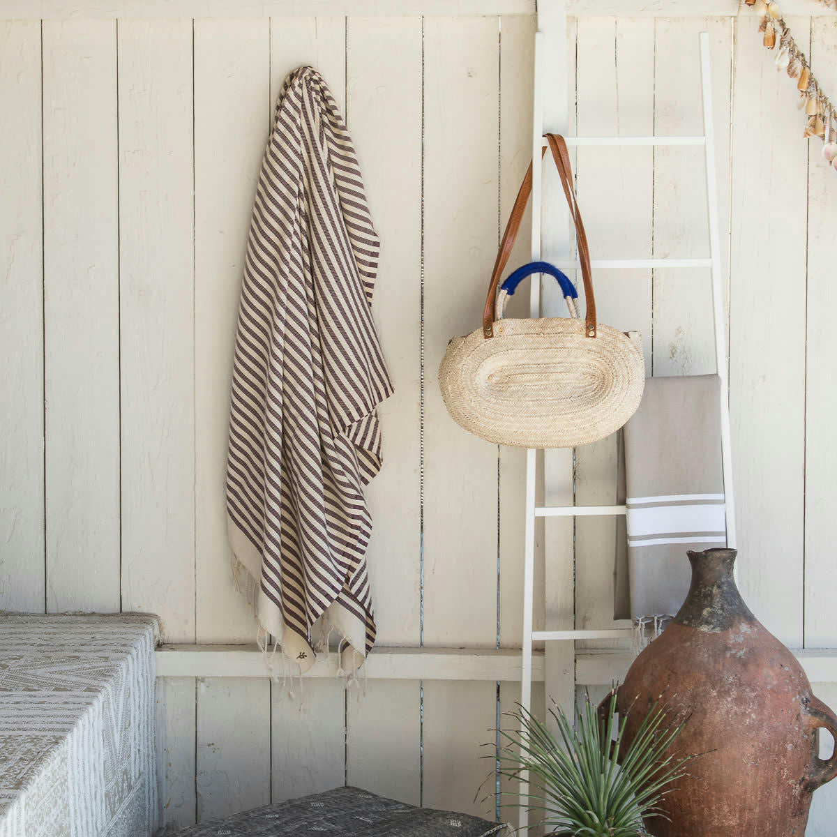 HOSSEGOR - Fouta coton  100x200 prune