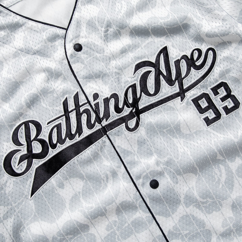 A Bathing Ape Camo Stripe Baseball Jersey - Gray