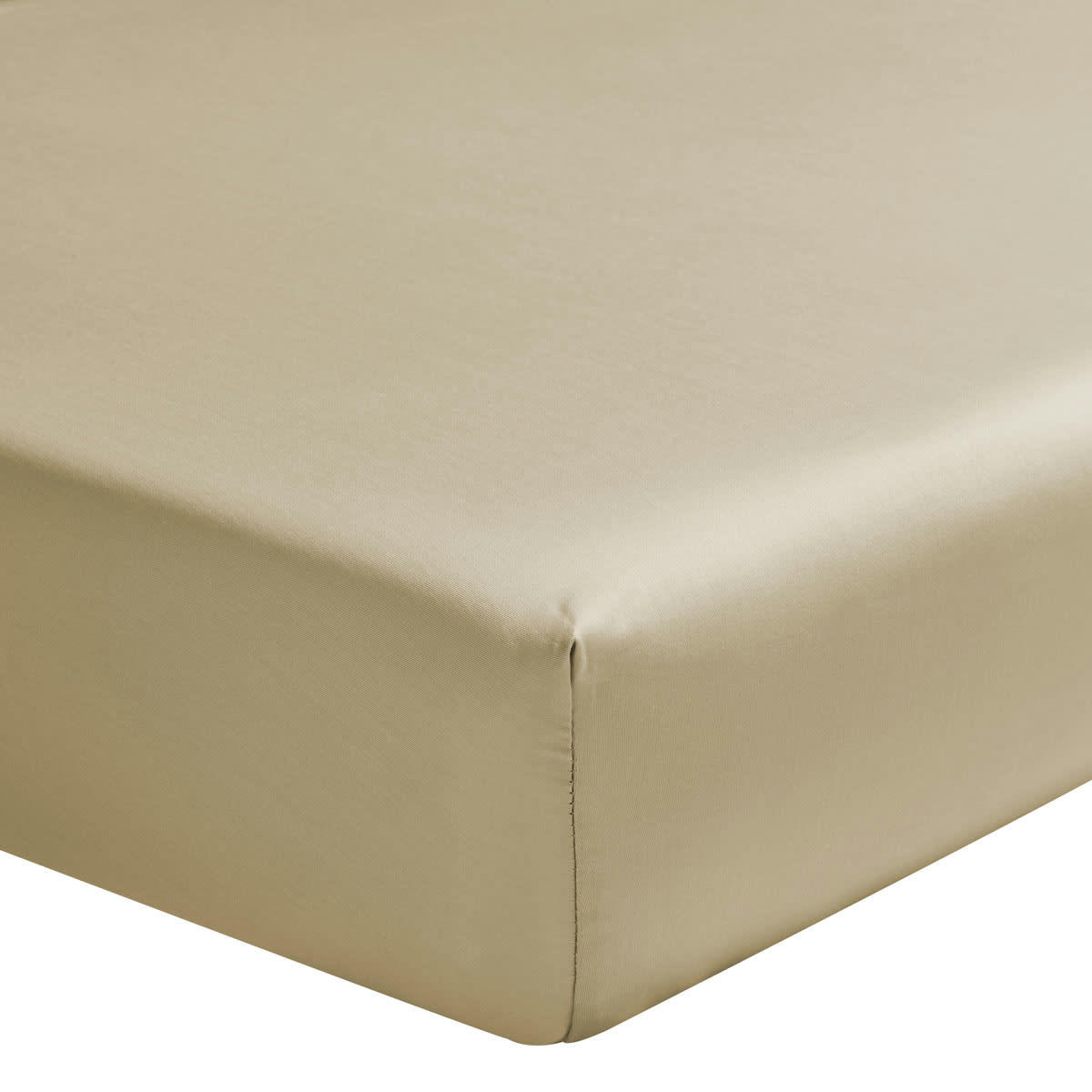 TEOPHILE - Drap housse en satin de coton désert 90x200