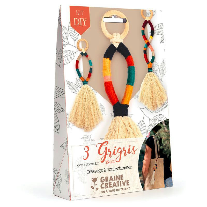 GRIGRIS - Coffret DIY je crée mes grigris colorés en coton cablé