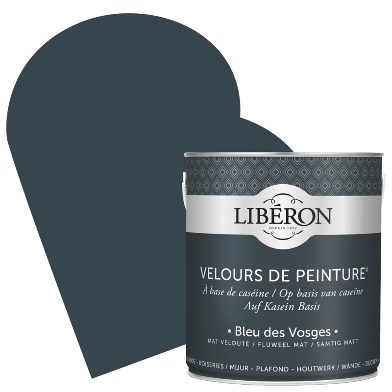 Peinture pour murs Velours de Peinture bleu des Vosges mat 2,5 L LIBERON