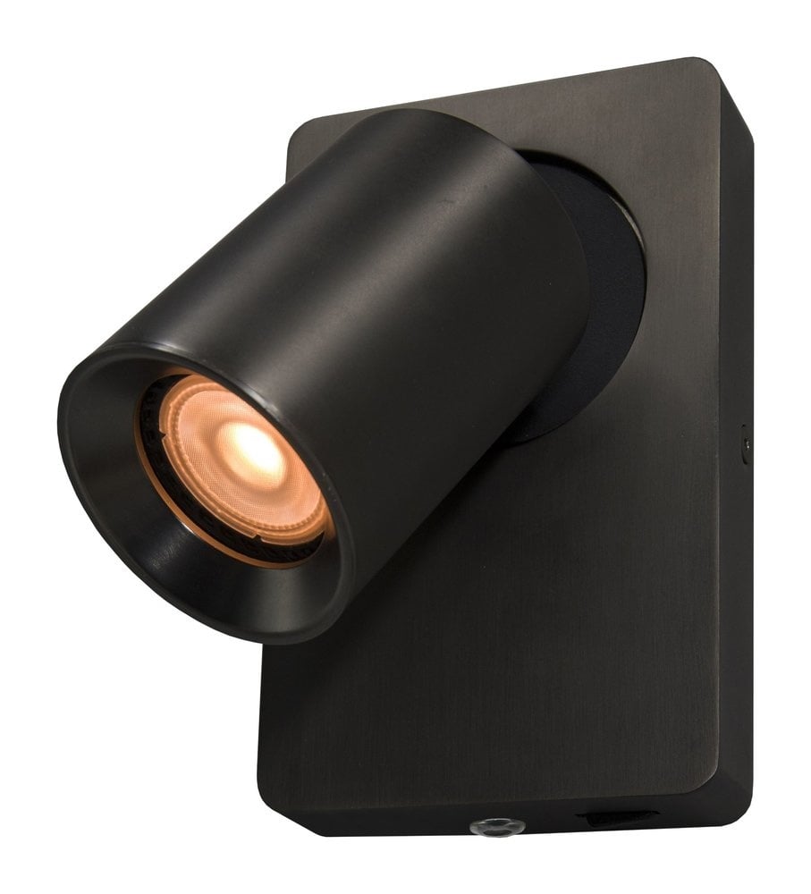Artdelight wandlamp Megano - 1 lichts - 12 x 16  cm - antraciet
