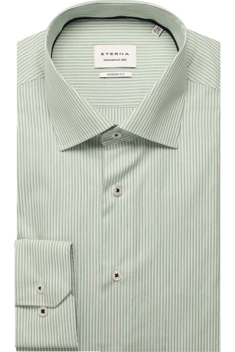 ETERNA Modern Fit Hemd hellgrün, Gestreift