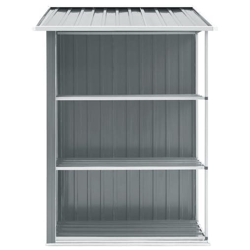 NNEVL Garden Shed with Rack Grey 205x130x183 cm Iron