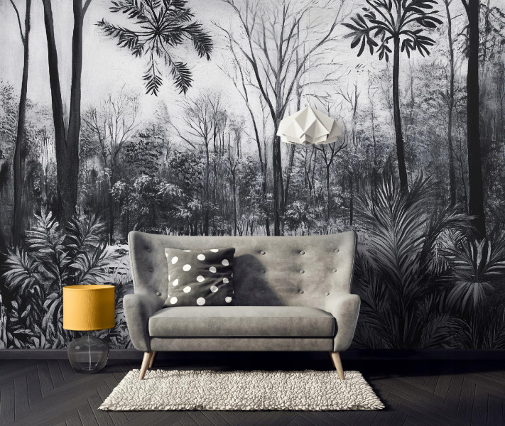 Fototapeta Las Czarno Biały Natura Sypialnia Salon Tapeta Flizelina 250X175