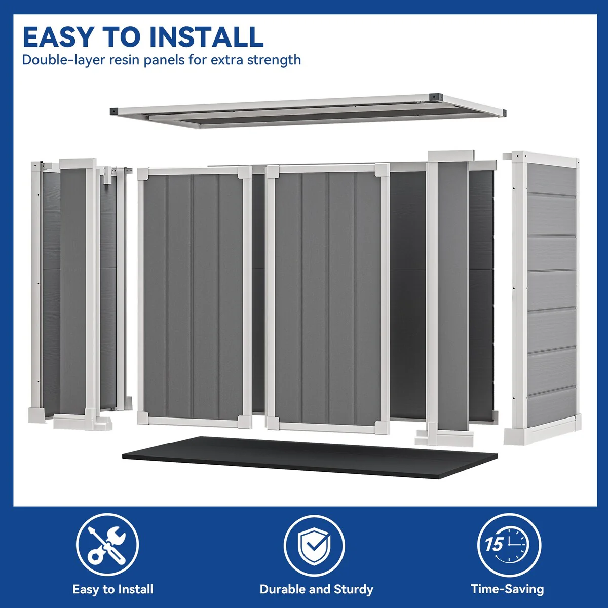 Moasis 4.65 ft. W x 2.45 ft. D Resin Horizontal Storage Shed