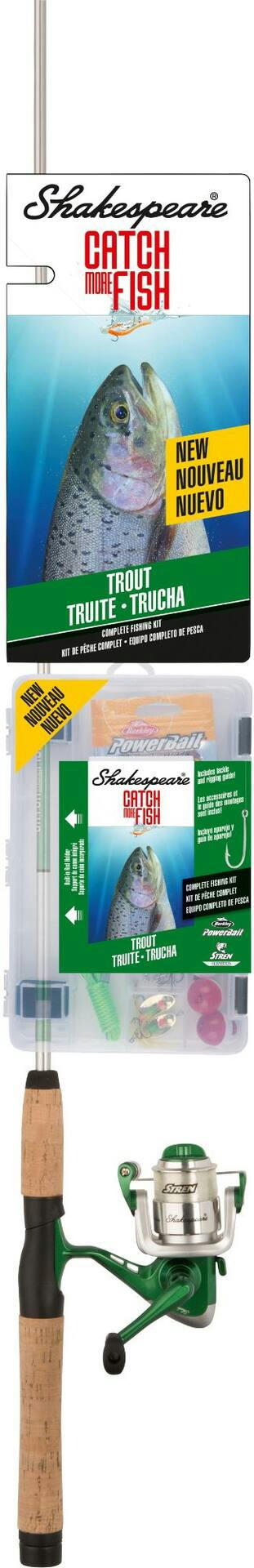 Shakespeare Catch More Fish Trout Spinning Fishing Rod and Reel Combo, Pre-Spooled, Light, 5.6-ft, 2-pc