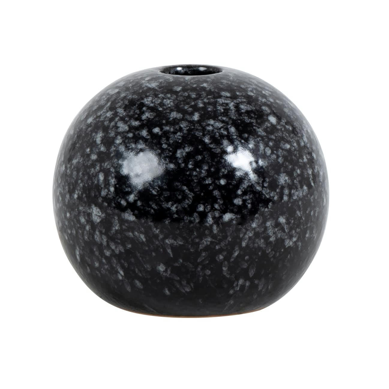 PELEUS - Vase rond en grès bleu nuit H11