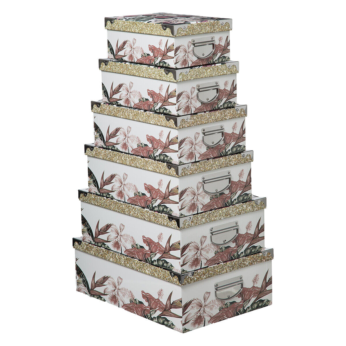 Conjunto de 6 caixas de arrumação LADY JUNGLE
