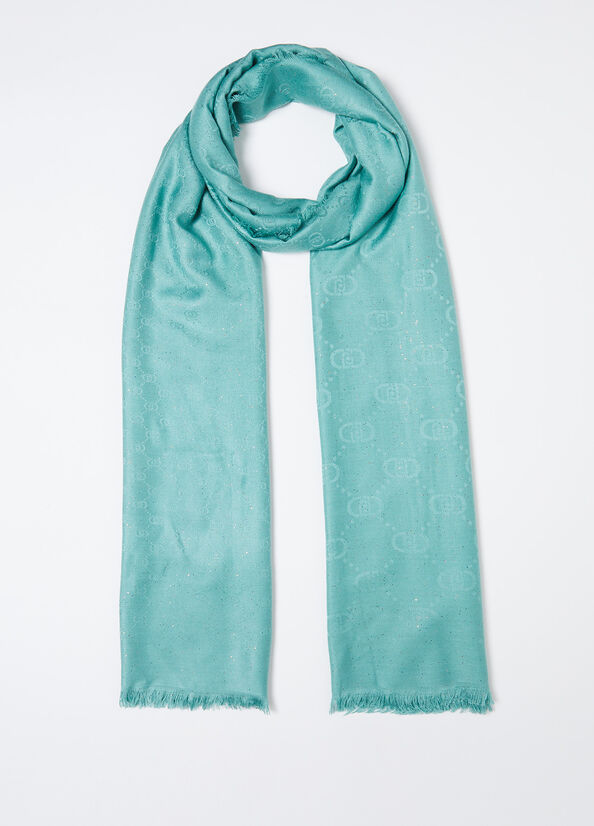 Stola con logo jacquard