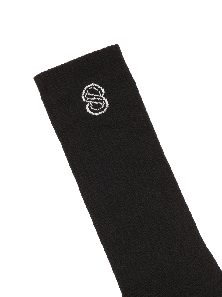 Long black cotton socks