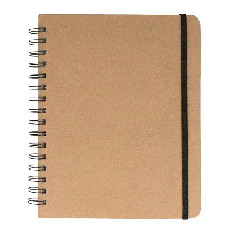 SPIRALES - Carnet de notes kraft quadrillé avec spirales