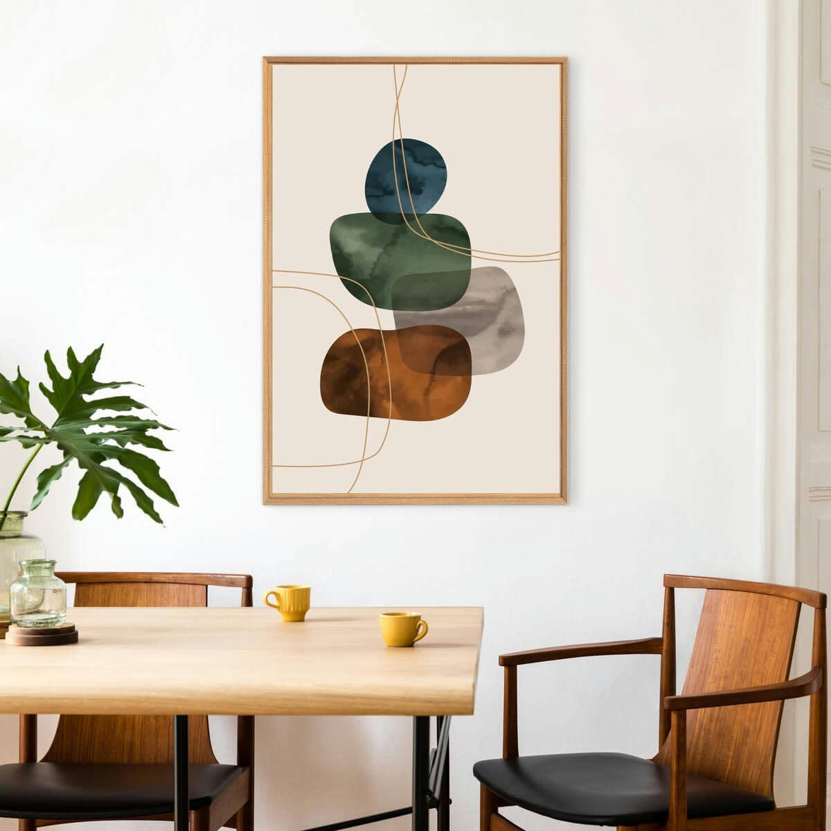 ABSTRAIT - Tableau mural encadré carré abstrait 65x97 cm