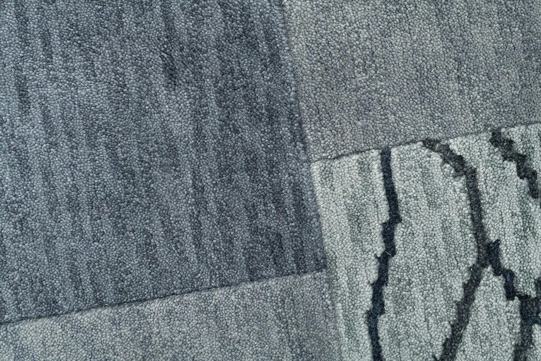 ROYAL DOMAS - Tapis tufté main en laine vierge - anthracite 170x240 cm