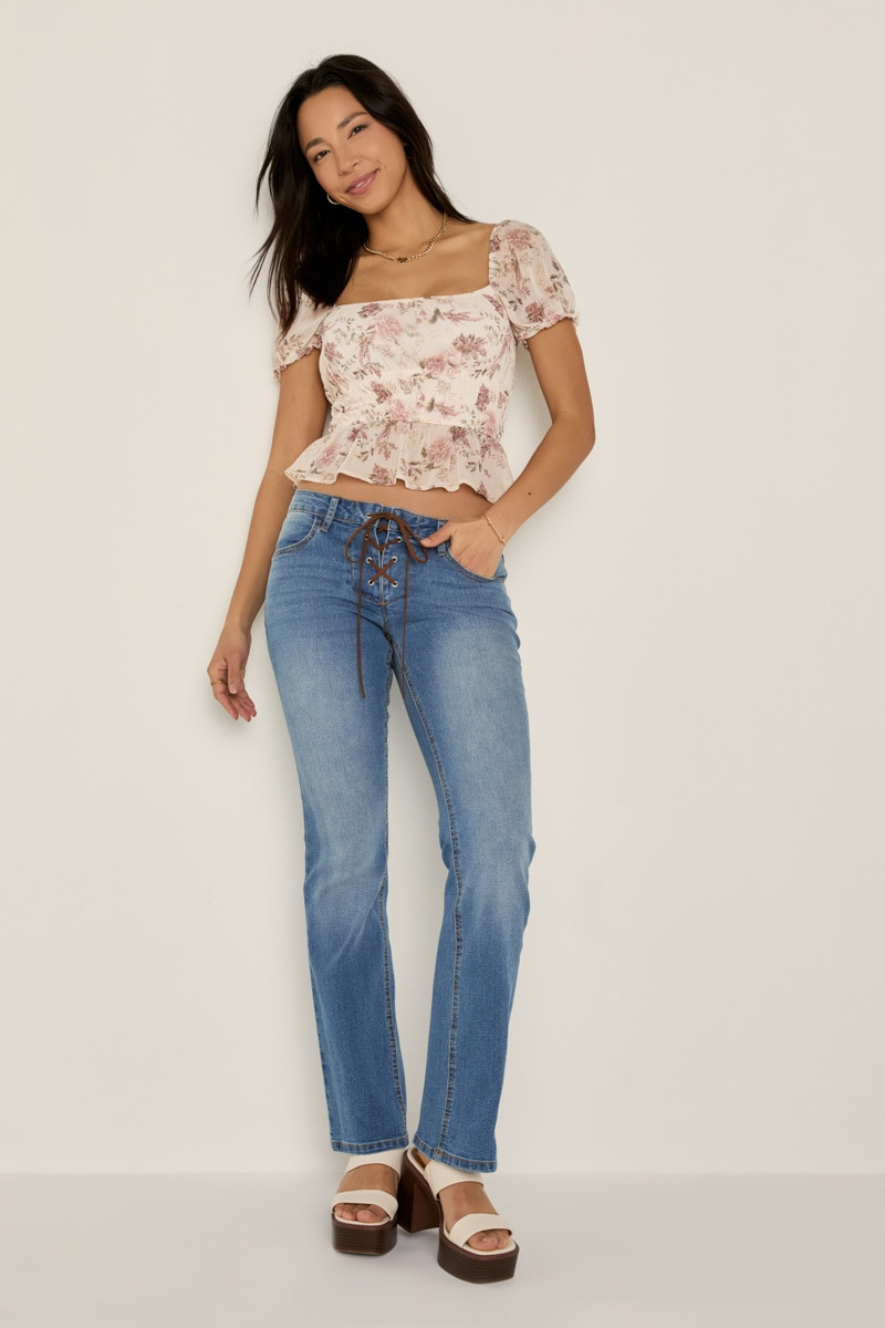 Katie Lace Up Jeans