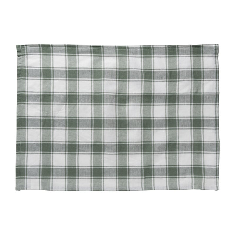 Theedoeken set van 3 - groen/wit - 45x65 cm