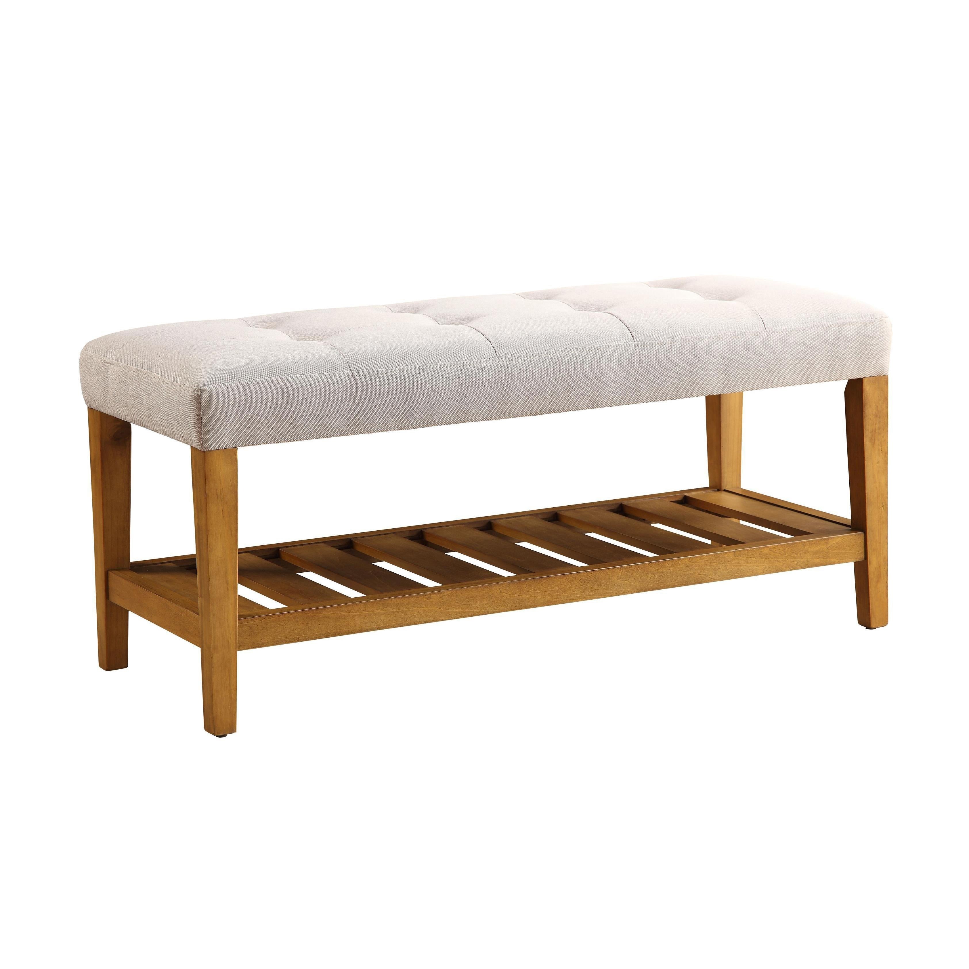 Porch & Den Roswell Tufted Fabric Bench