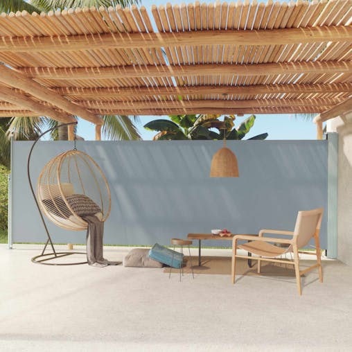 NNEVL Patio Retractable Side Awning 180x600 cm Grey