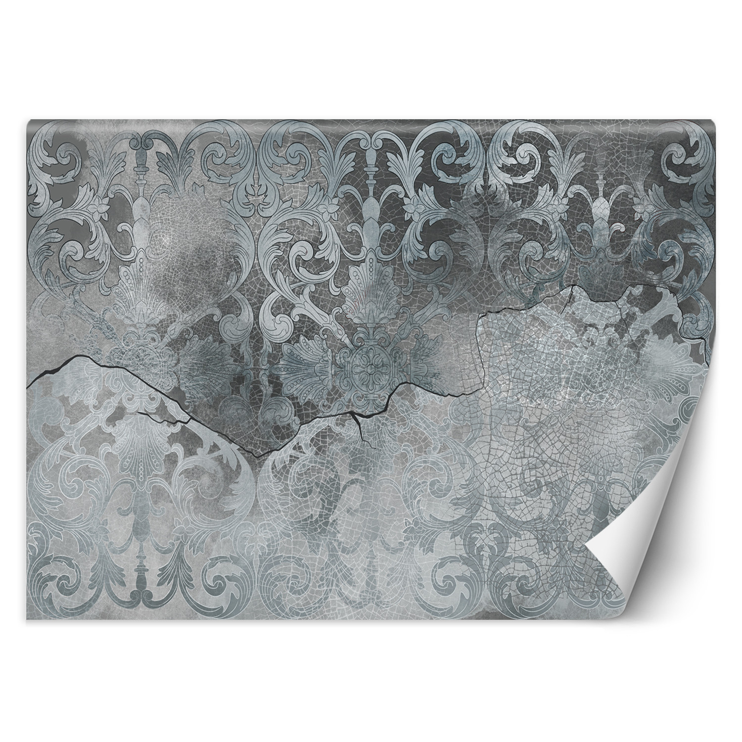 Feeby Fototapeta, Srebrny ornament vintage 150x105