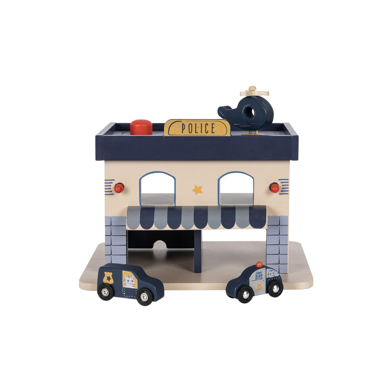 Wooden Police Station, blue multi
