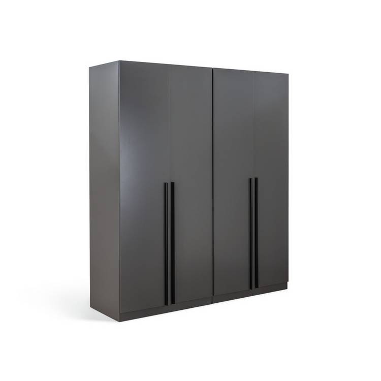 Habitat Munich 4 Door Wardrobe - Anthracite